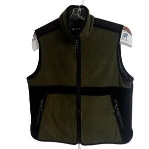 Cremieux Quilted Fleece Vest XL – Olive Green Outdoorsman Corduroy Trim Layered